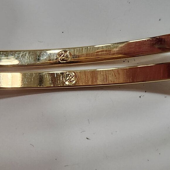 90s Swarovski Stacking Slip On Bangles With Clear/Multicolored Crystals Set Of 2 - Picture 7 of 7